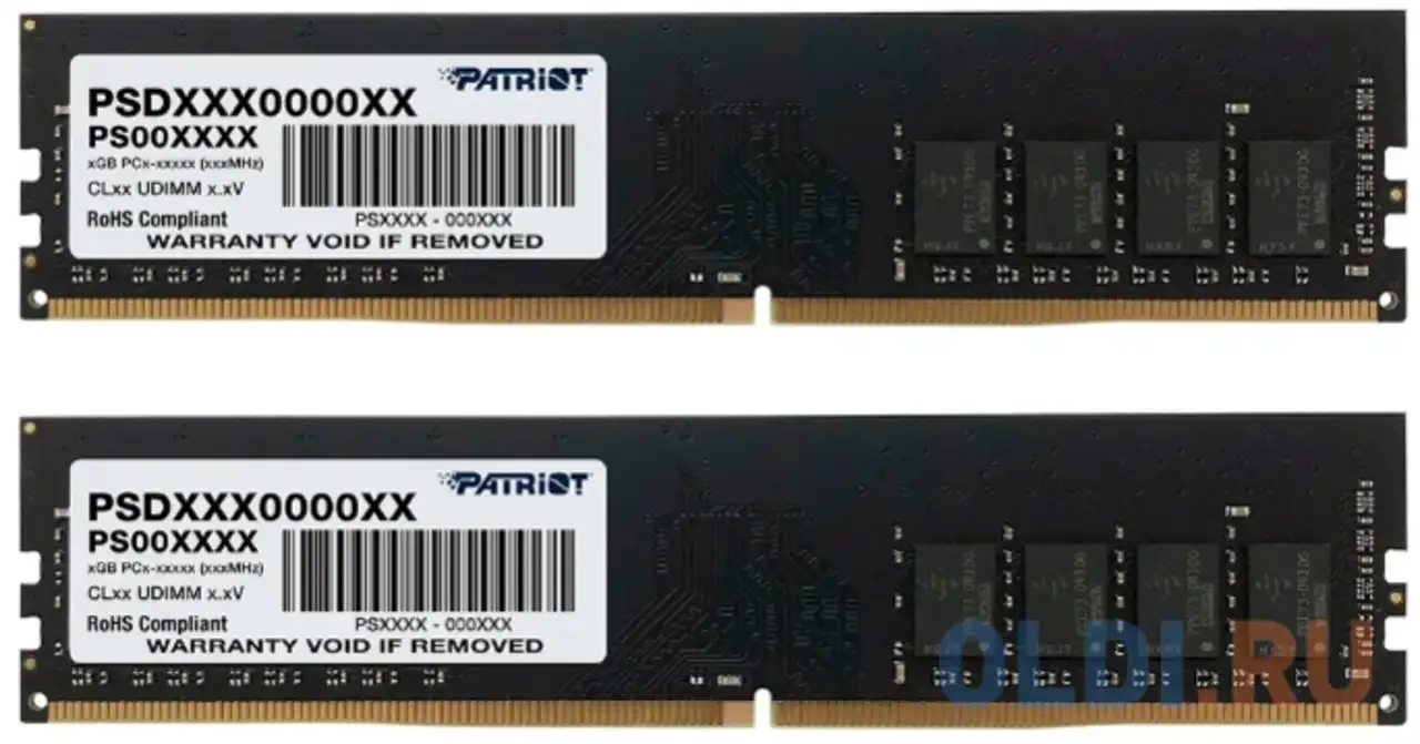 Оперативная память для компьютера patriot psd416g3200k udimm 16gb ddr4 3200mhz, фотография 1