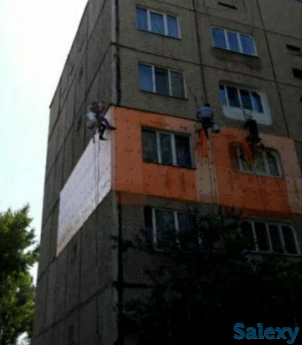 Утепление наружных стен многоквартирных домов.Швы.Промышленный алипинизм ., фотография 5