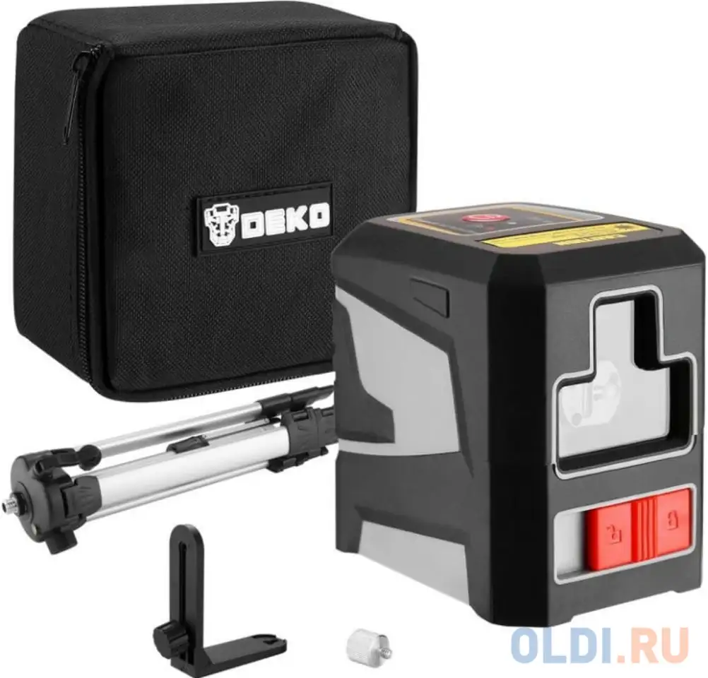 Уровень лазерный самовыравнивающийся в кейсе deko dkll11 premium со штативом 1, фотография 1