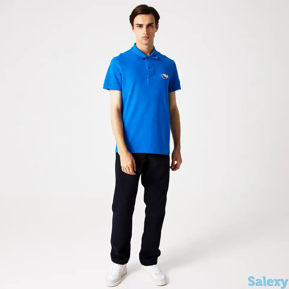Мужские брюки чинос lacoste regular fit из однотонного хлопка, фотография 1
