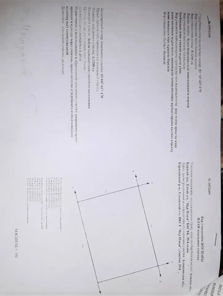 участок 12 соток, Алматинская обл., Карасайский район, с. Байкент, ПК СТ Нурплаза, фотография 1