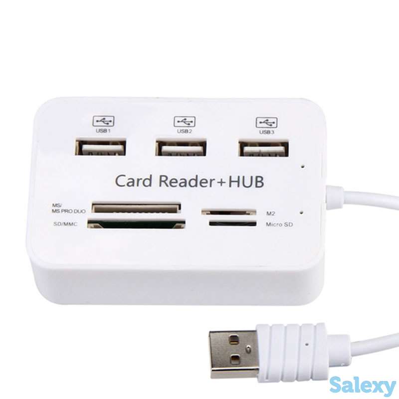 Продам картридер – USB хаб на 3 USB-порта и 4 слота для карт памяти, COMBO 2.0, фотография 1