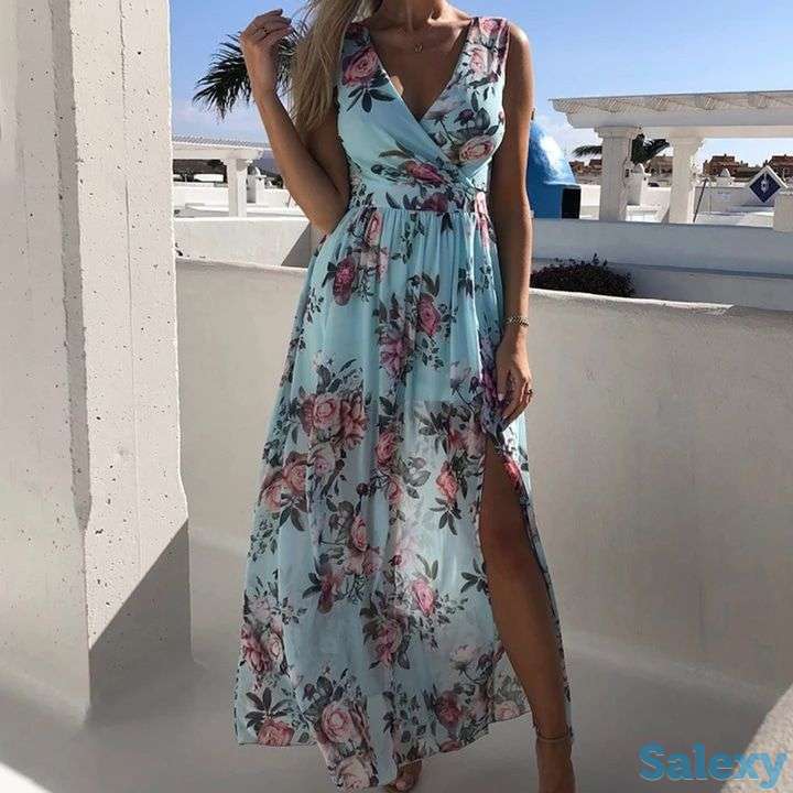 платье летнее, платье длинное, платье в пол, фотография 1