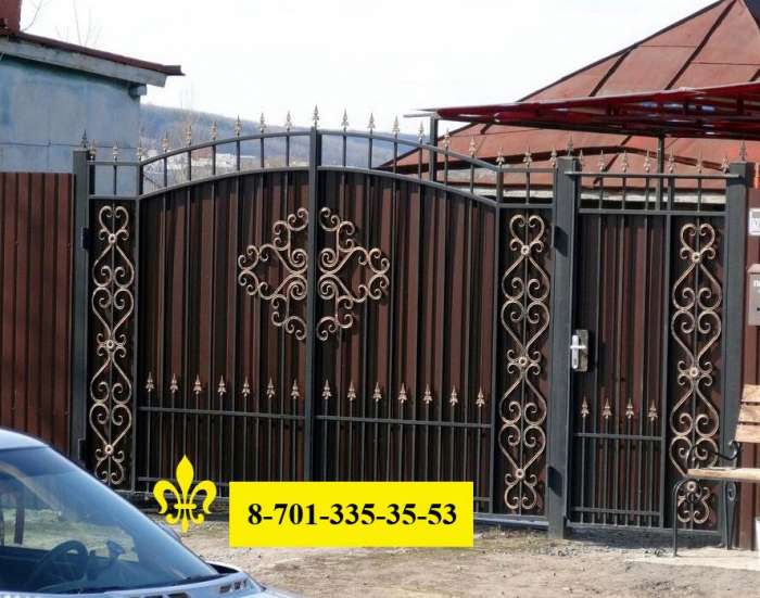Ажурные и кованные ворота и калитки и заборы , ограждение., фотография 4
