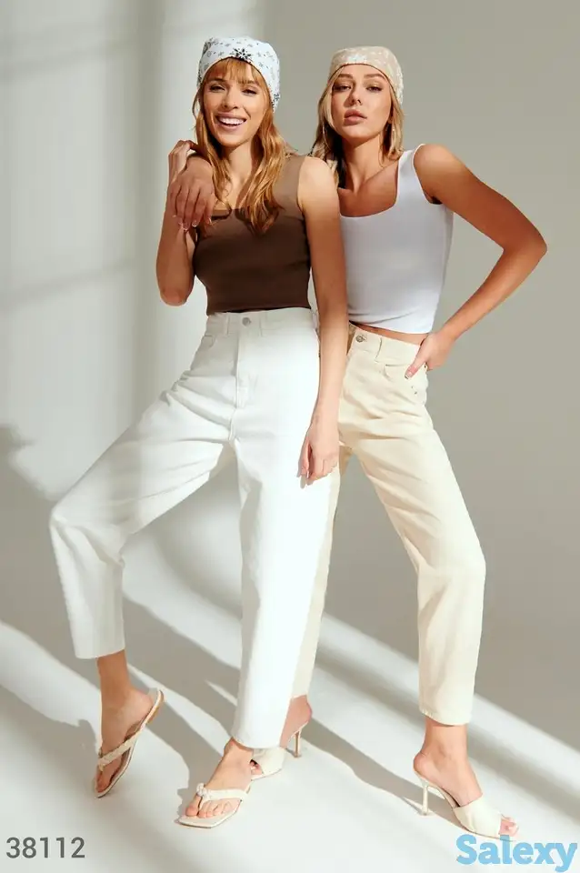 Прямые джинсы молочного оттенка, фотография 1