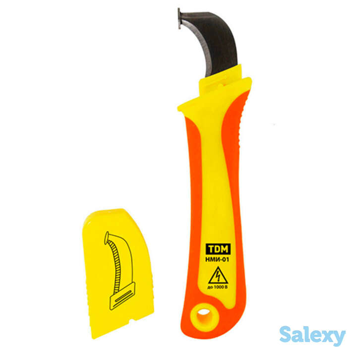 Нож монтерский с пяткой, диэлектрический, нми-01 экспертэлектрик tdm sq1003-0106, фотография 1