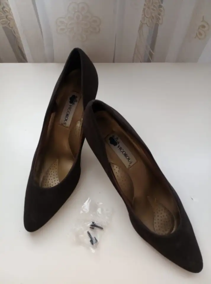 Туфли женские из темно-коричневого нубука, размер 39, фотография 2