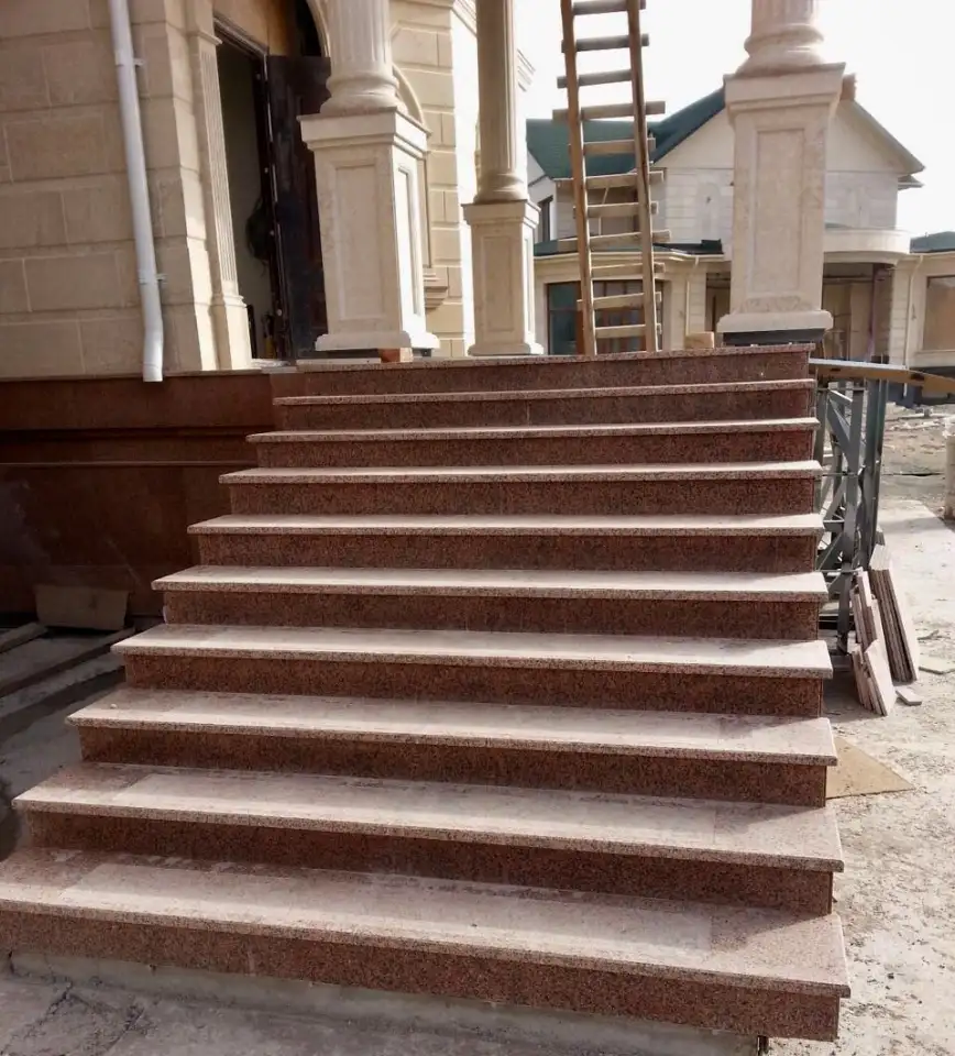 Проектируем лестницу в дом. Монтаж  из мрамора, гранита, травертина. Внутренние и наружные. Замер - бесплатно, фотография 3