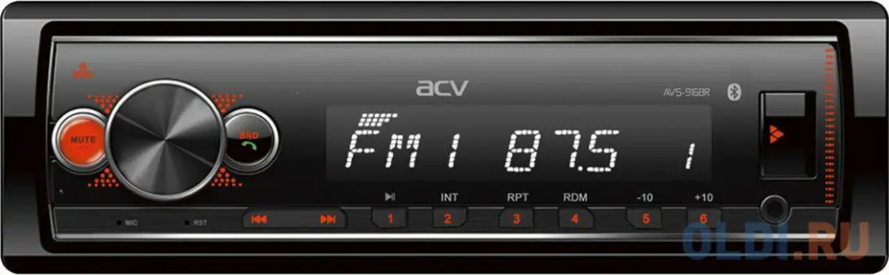 Автомагнитола acv avs-916br 1din 4x50вт, фотография 1