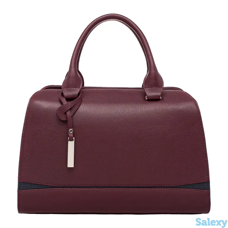 Женская кожаная сумка emra burgundy/dark blue, фотография 1