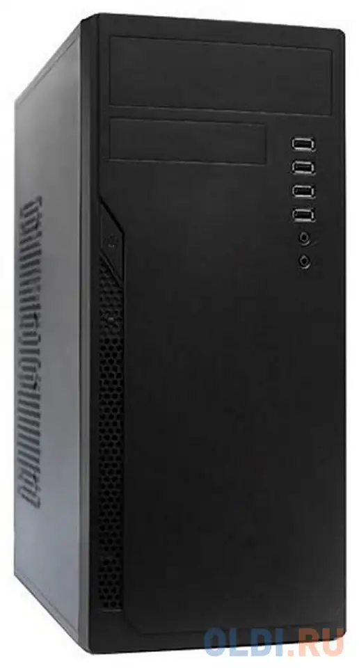 Корпус atx foxline fl-301 450 вт чёрный fl-301-fz450r-u32, фотография 1