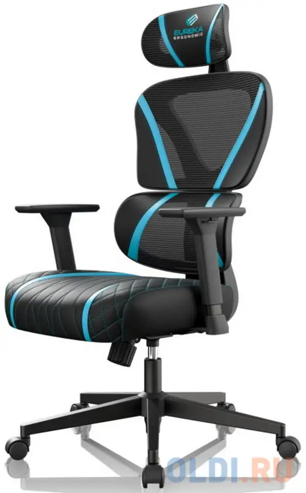 Кресло для геймеров eureka norn синий, фотография 1