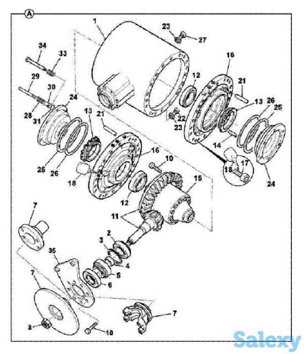 Дифференциал заднего и переднего моста на экскаватор-погрузчик Hidromek 102B, 102S., фотография 1