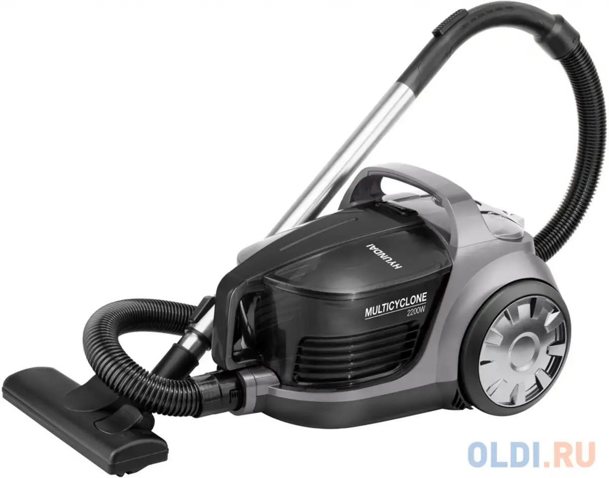 Пылесос hyundai hyv-c2650 сухая уборка чёрный серебристый, фотография 1