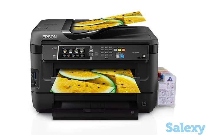Мфу epson workforce wf-7620 refurbished by epson с снпч и чернилами, фотография 1