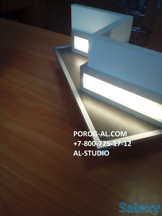 плинтус СВЕТОДИОДНЫЙ с подсветкой ЛЕД алюминиевый, фотография 6