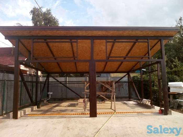 Навесы, консольные ворота. Стройтельные работы, фотография 1