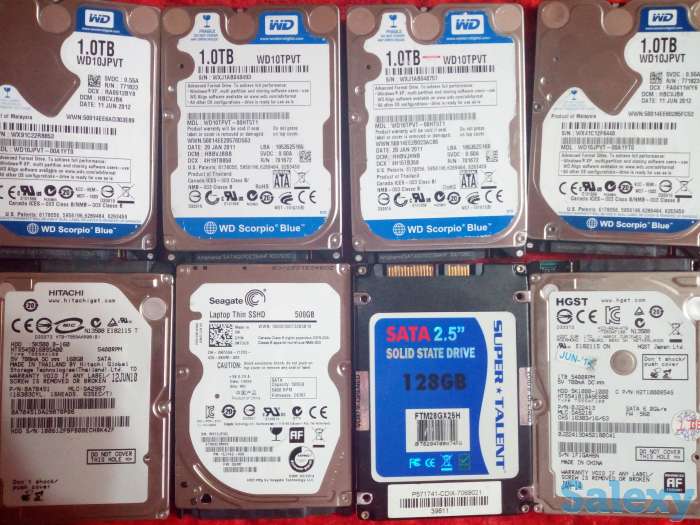 HDD, SSHD, SSD накопители 128 GB, 160 GB, 500 GB, 1 TB, фотография 1