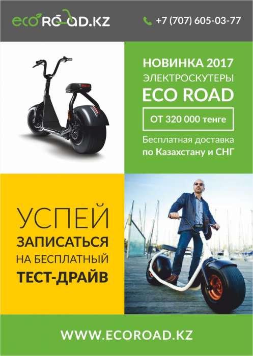 Новинка 2017 года - электроскутер Eco Road., фотография 4