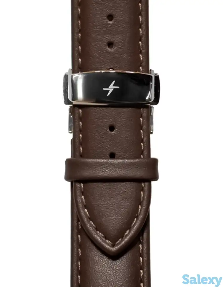 Натуральная кожа, застёжка бабочка стального цвета, фотография 1