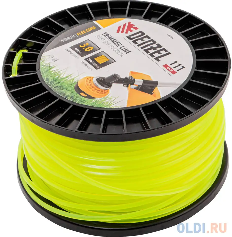 Леска для триммера квадрат, 3,0мм х 111м, на din катушке flex, фотография 1