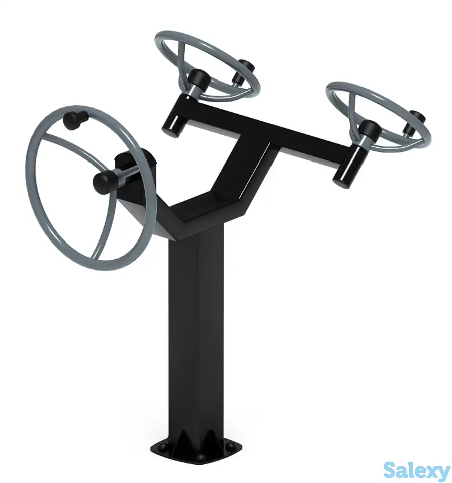 Рули (положение сидя) серый - уличный тренажер - ст 104-13, фотография 1