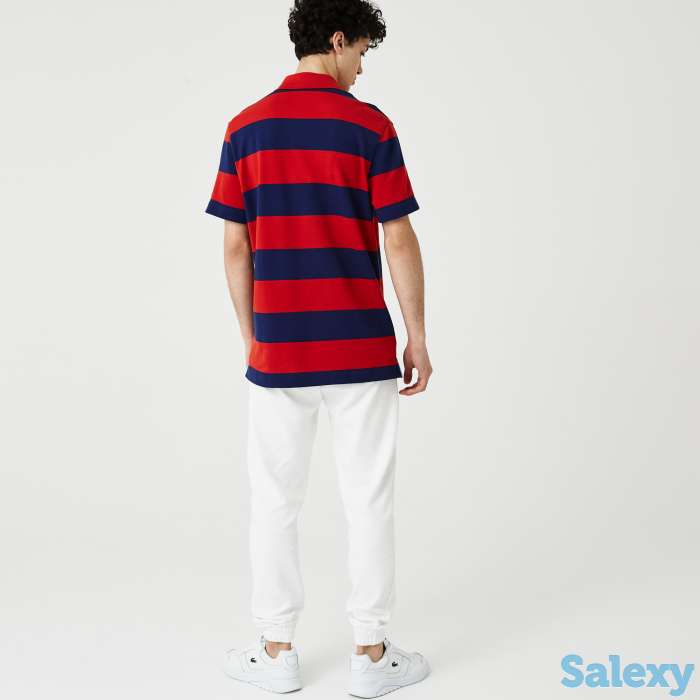 Мужская рубашка поло lacoste regular fit в полоску из хлопка, фотография 2
