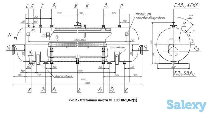 Отстойник нефти ОГ с условным давлением от 0,6 МПа до 1,0 МПа, фотография 2
