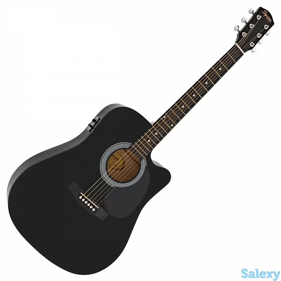 Электро-акустическая гитара fender squier sa-105ce dreadnout black, фотография 1