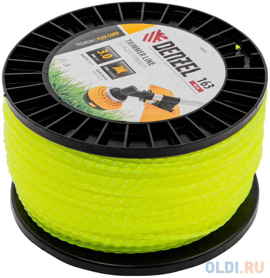 Леска для триммера витой квадрат, 3,0мм х 163м, на din катушке, фотография 1