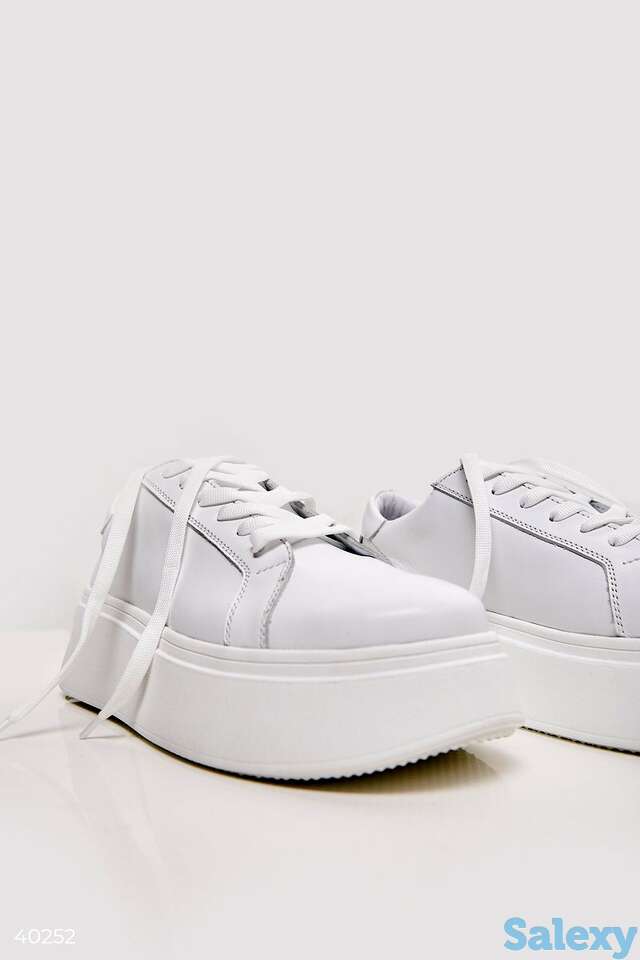 Кожаные кеды на платформе, фотография 1