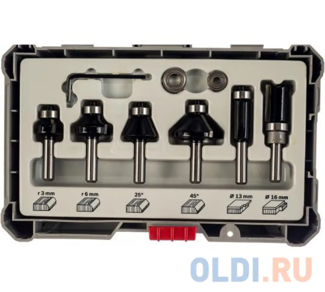 Набор кромочных фрез bosch  8мм. 6шт. (2607017469), фотография 1