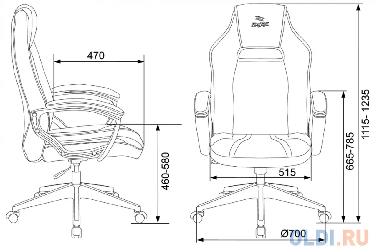 Кресло игровое zombie z3 черный/красный эко.кожа крестов. пластик, фотография 1