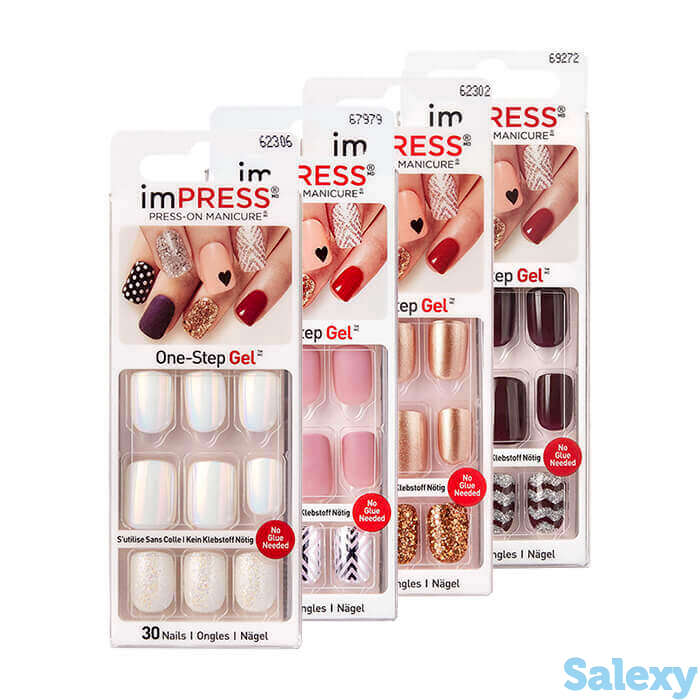 Твердый лак для ногтей kiss impress press-on manicure, цвет bipa120 | нюдовый стиль (длина короткая), фотография 1