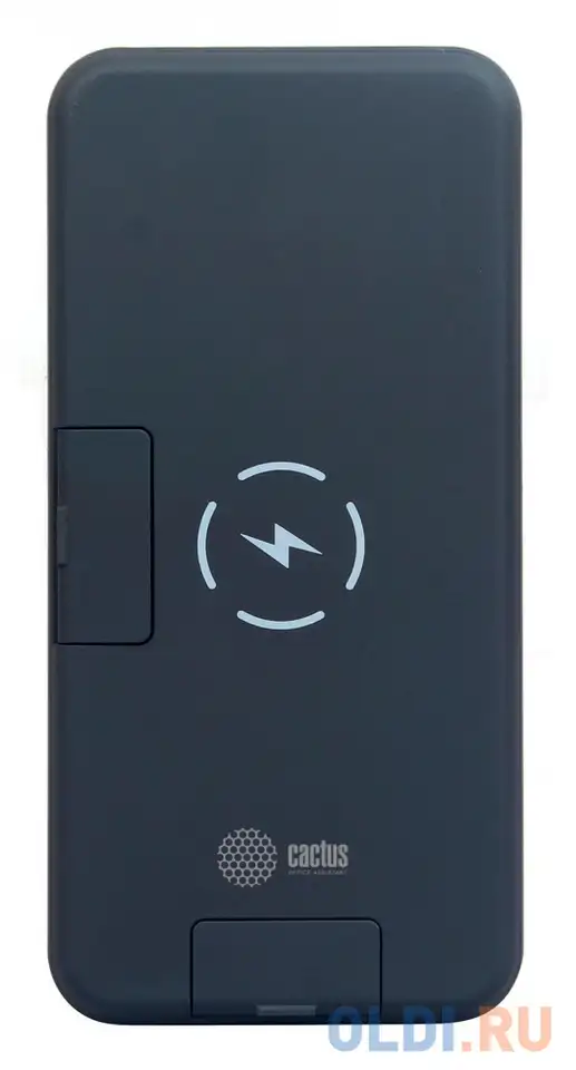 Мобильный аккумулятор cactus cs-pbfsqt-10000 li-pol 10000mah 3a черный 1xusb беспроводная зарядка, фотография 1