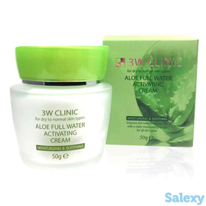 Крем для лица 3w clinic aloe full water activating cream, фотография 2