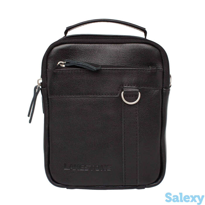 Мужская кожаная сумка через плечо drake black, фотография 1