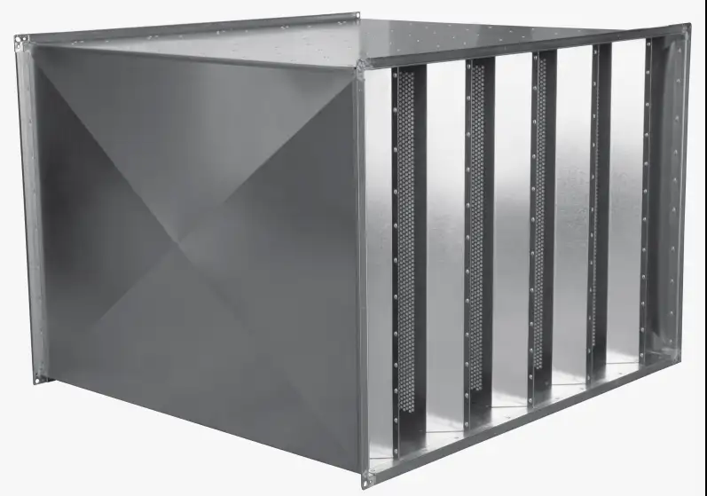 Шумоглушитель для прямоугольных воздуховодов, Размер1: 100.-2000 мм, Размер2: 100.-2000 мм, L 480.-1500 мм, фотография 1