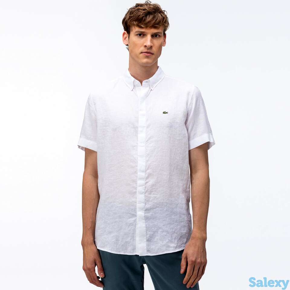 Льняная мужская рубашка lacoste  l!ve, фотография 1