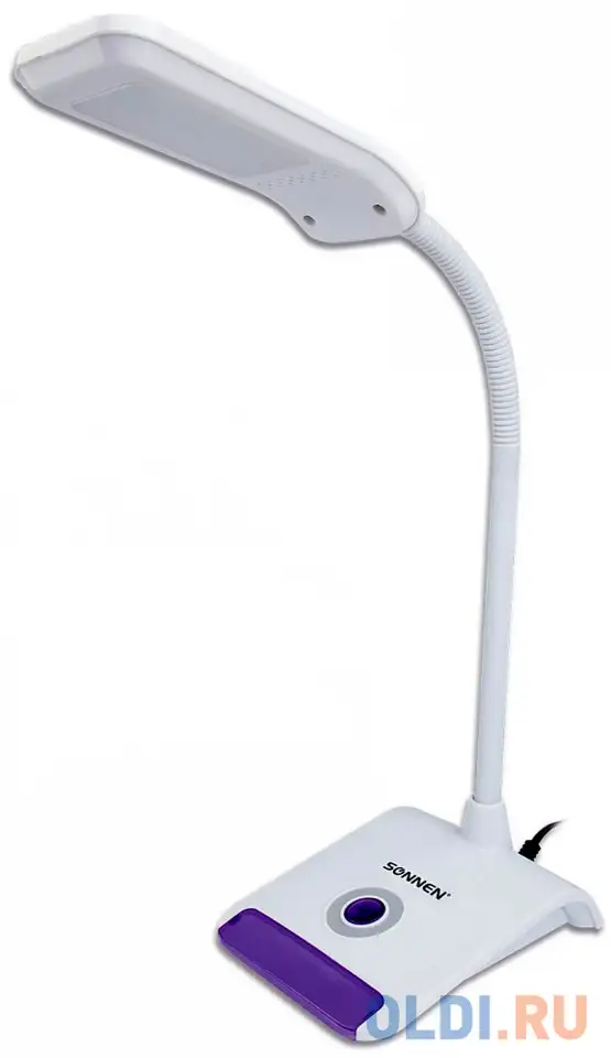 Светильник настольный sonnen ou-147, на подставке, светодиодный, 5 вт, белый/фиолетовый, 236672, фотография 1