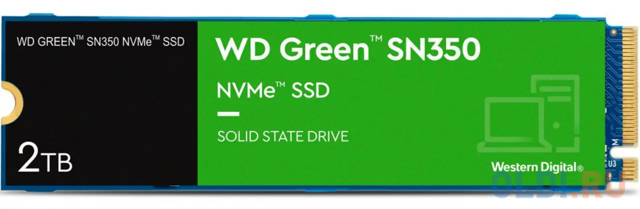 Ssd накопитель western digital green sn350 2 tb pci-e 3.0 x4, фотография 1