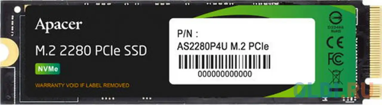 Ssd накопитель apacer as2280p4u 1 tb pci-e 3.0 x4, фотография 1