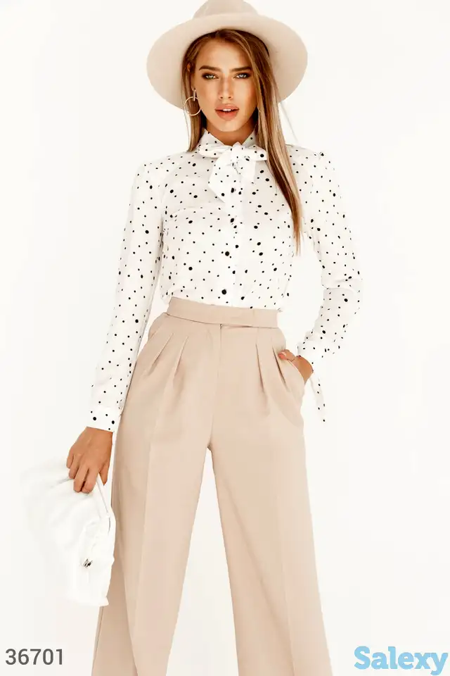 Воздушная блуза с гороховым принтом, фотография 1