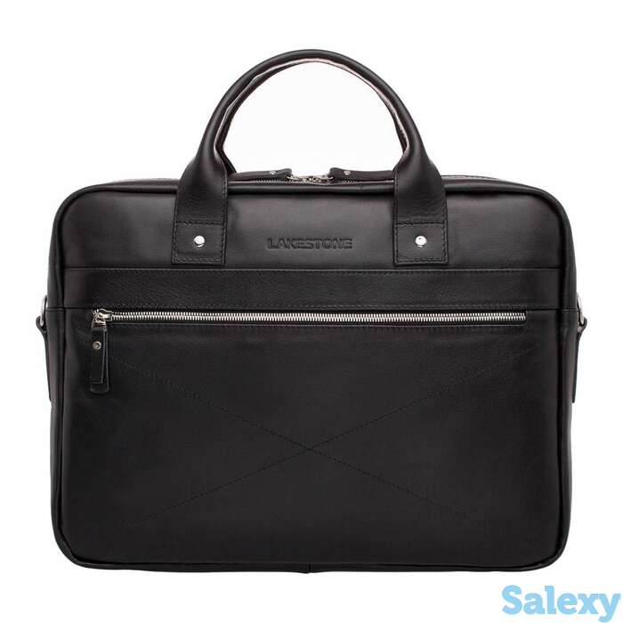 Кожаная деловая сумка для ноутбука Bartley Black, фотография 1