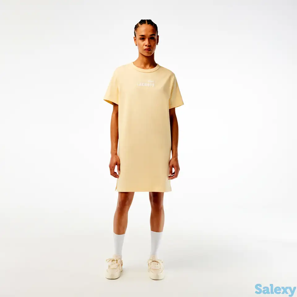 Женское платье-футболка с принтом lacoste из хлопка, фотография 1
