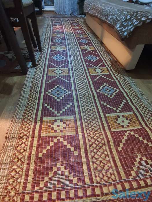 Циновка, коврик, яркая ковровая дорожка красная 91х170 см  по японской технологии, фотография 1