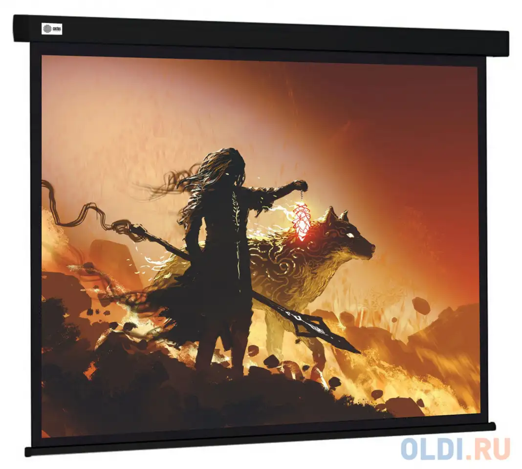 Экран cactus 149.4x265.7см wallscreen cs-psw-149x265-bk 16:9 настенно-потолочный рулонный черный, фотография 1