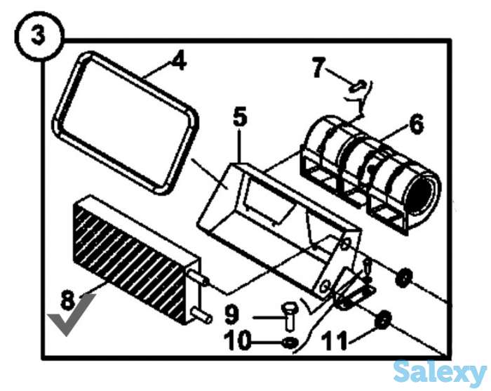 Радиатор печки на экскаватор-погрузчик Hidromek 102B, 102S., фотография 1