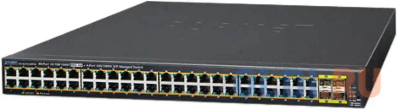 Ipv6/ipv4, 48-port managed 802.3at poe+ gigabit ethernet switch + 4-port 100/1000x, фотография 1