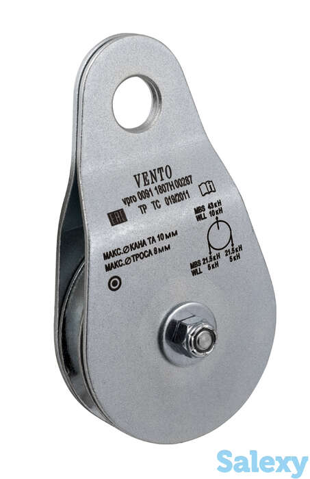 Блок-ролик венто большой одинарный без подшипника сталь, фотография 1